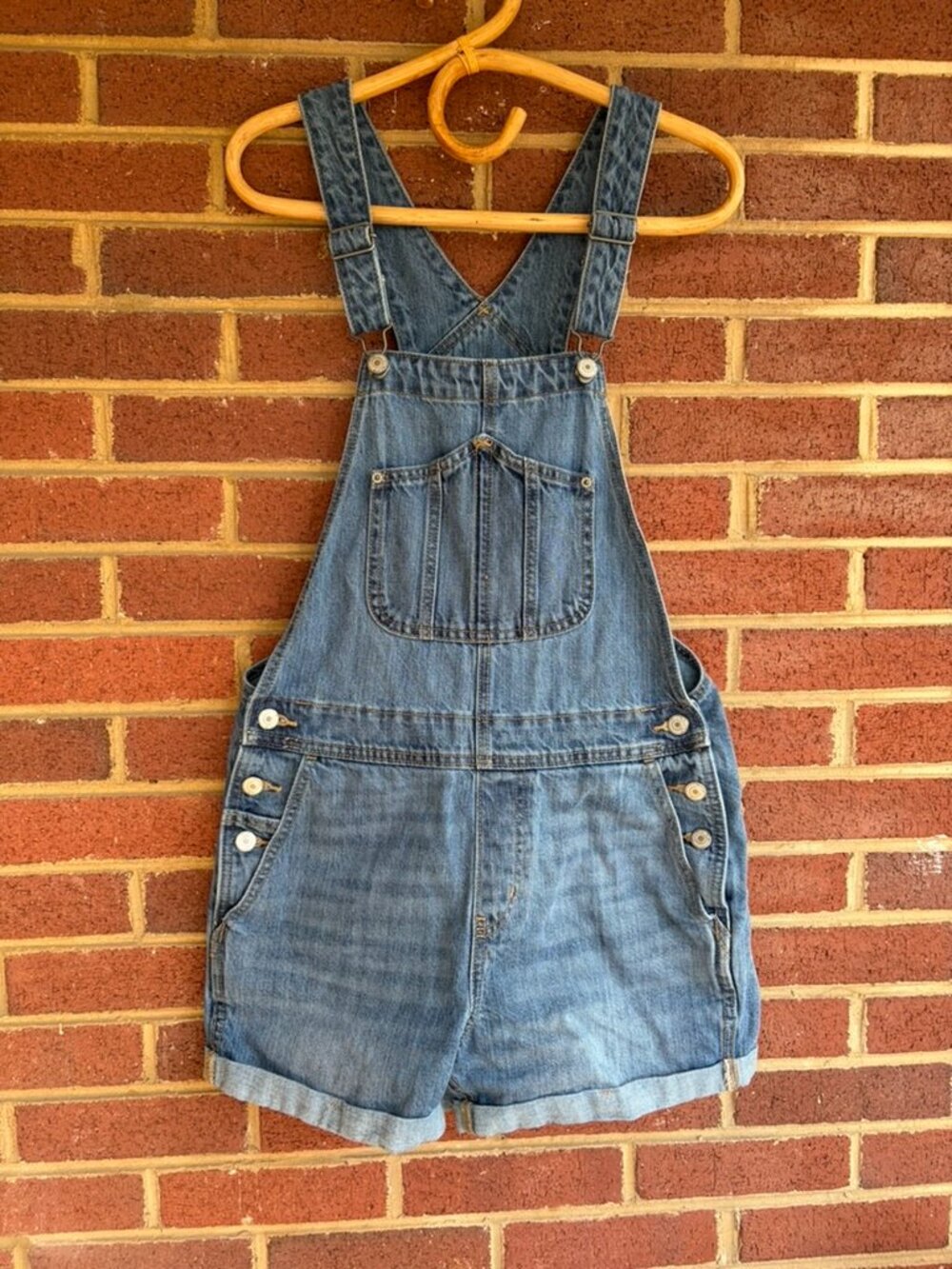 Old Navy Denim Shorttail Overalls Women's Small